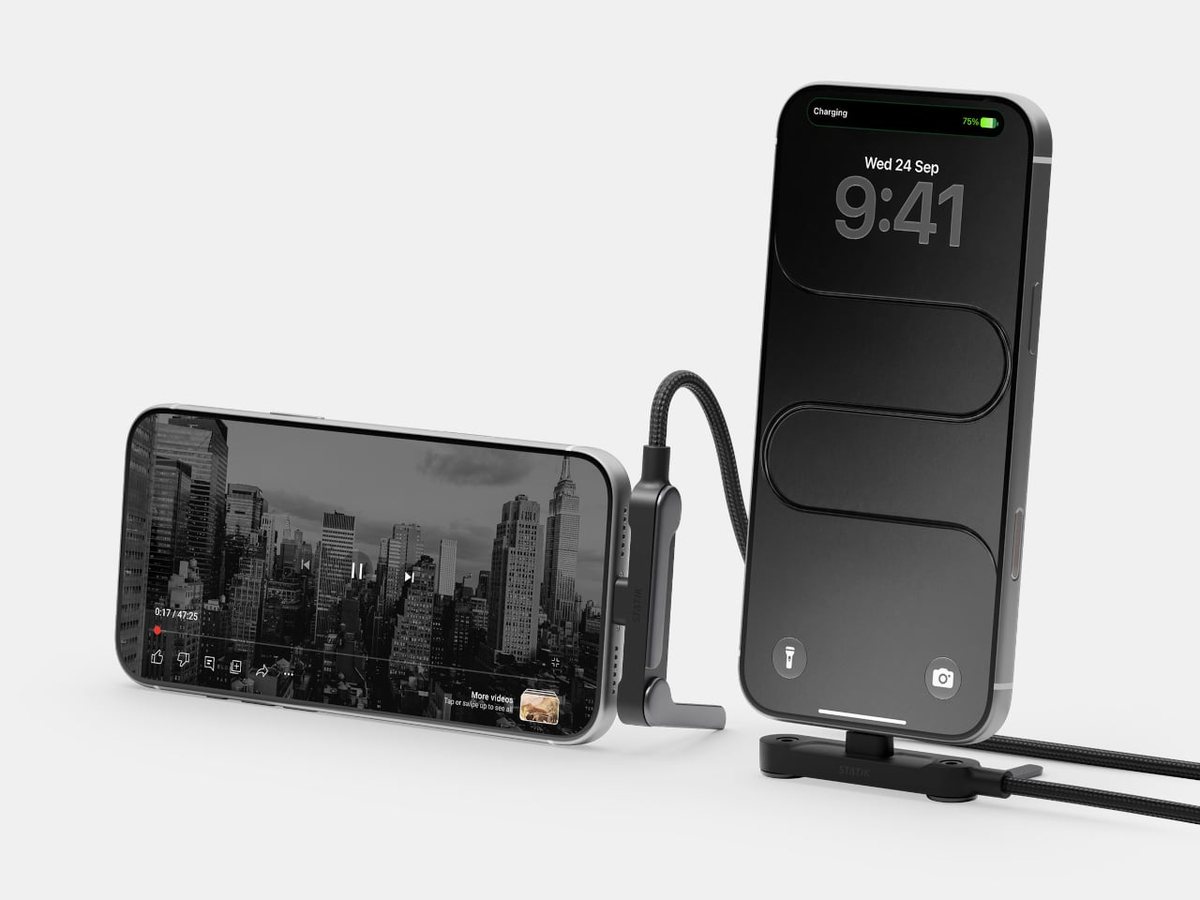 Statik trasforma un cavo USB-C in un supporto pieghevole per smartphone