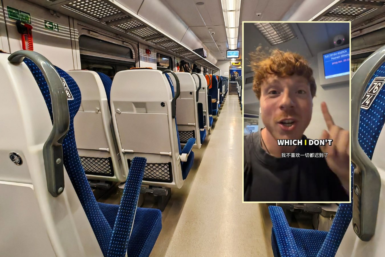 Un influencer americano prova i treni in Polonia: «Tutto in ritardo»
