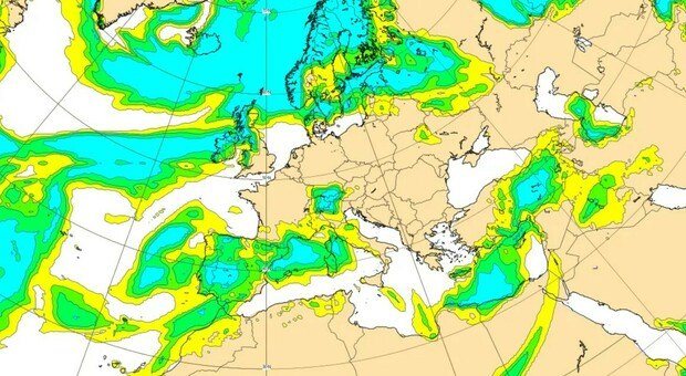 Maltempo in arrivo sull'Italia: vortice dalle Baleari e poi fronte freddo